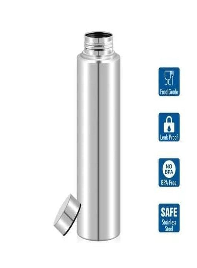 DHAVL Stainless Steel Water Bottle 1 Litre | Leak Proof, Durable & Rust Proof | Non-Toxic & BPA Free Steel Bottles 1+ Litre | Eco Friendly Stainless Steel Water Bottle (Pack of 1) - Image 2